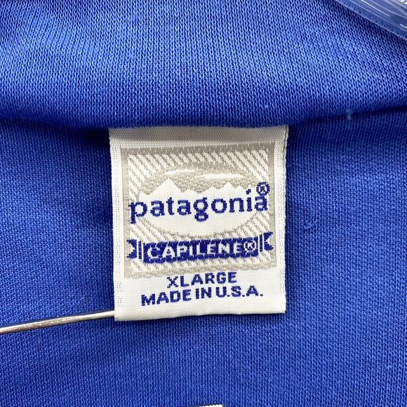 Vintage Patagonia Sweater Adult XL Blue Capilene 1/4 Zip Made in USA Casual Mens - Picture 4 of 9
